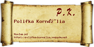 Polifka Kornélia névjegykártya